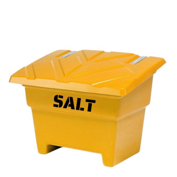 Sandboks/Saltboks - 350 Liter Gul sandbeholder med lg