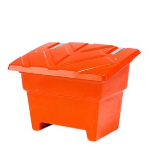 Sandboks/Saltboks - 350 Liter Orange sandbeholder med l�g