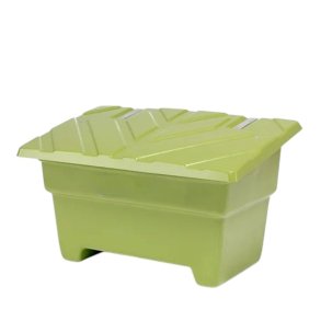 Sandboks/Saltboks - 550 Liter Gr�n sandbeholder med l�g