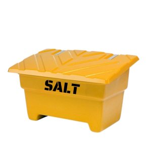 Sandboks/Saltboks - 550 Liter Gul sandbeholder med lg