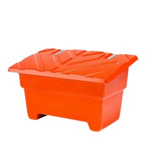Sandboks/Saltboks - 550 Liter Orange sandbeholder med l�g