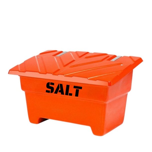 Sandboks/Saltboks - 250 Liter Orange sandbeholder med lg