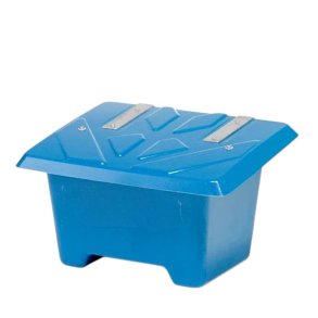 Sandboks/Saltboks - 65 Liter Bl� sandbeholder med l�g