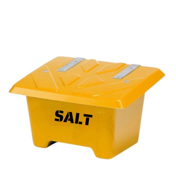 Sandboks/Saltboks - 65 Liter Gul sandbeholder med lg