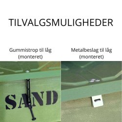 Sandboks/Saltboks - 130 Liter Gr sandbeholder med lg