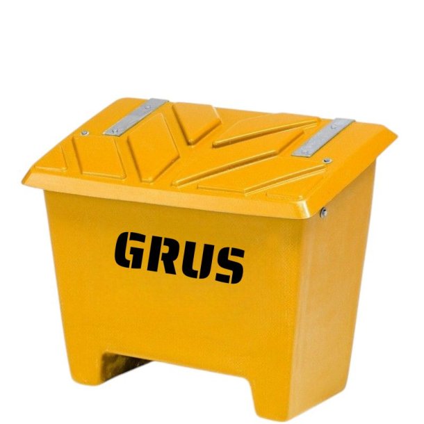 Sandboks/Saltboks - 130 Liter Gul sandbeholder med lg