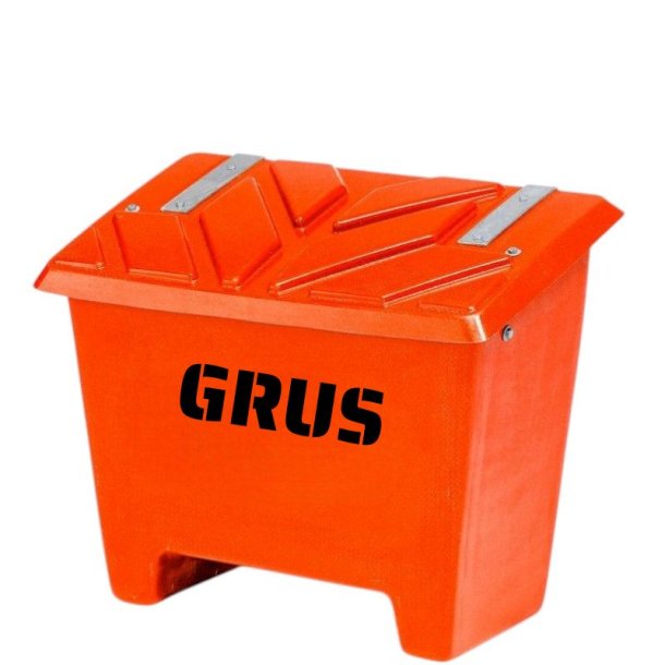 Sandboks/Saltboks - 130 Liter Orange sandbeholder med lg