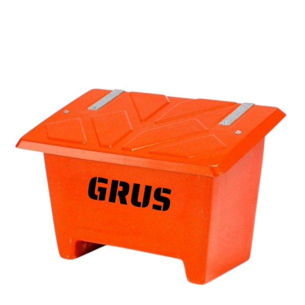 Sandboks/Saltboks - 250 Liter Orange sandbeholder med lg