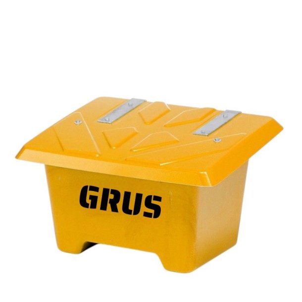 Sandboks/Saltboks - 65 Liter Gul sandbeholder med lg