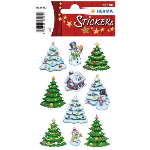 Herma Decor stickers - vinter - juletrer - 3 stk.