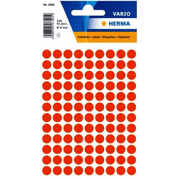 Herma Vario stickers - runde 8 - rd - 540 stk.