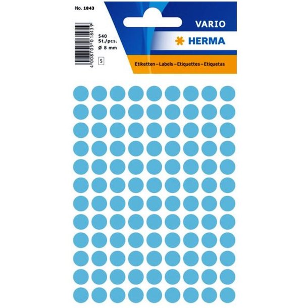 Herma Vario stickers - runde 8 - bl - 540 stk.