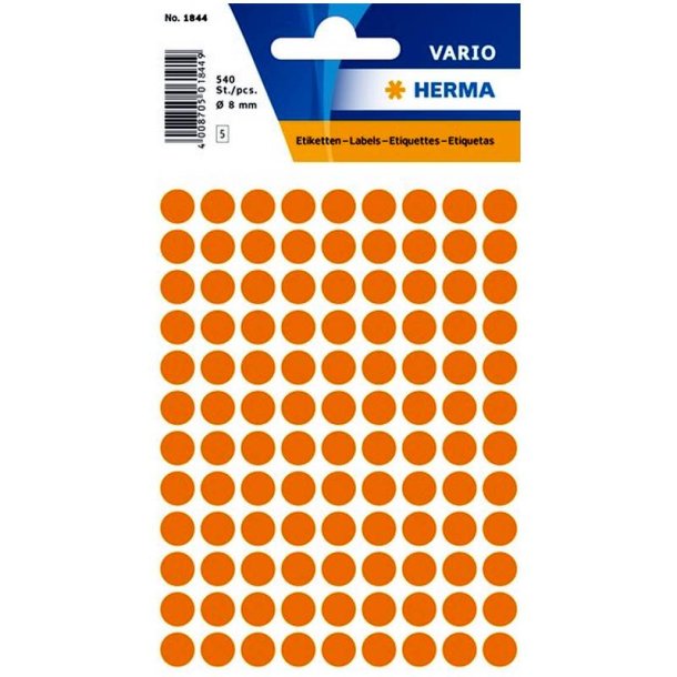 Herma Vario stickers - runde 8 - neon orange - 540 stk.