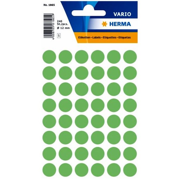 Herma Vario stickers - runde 13 - grn - 240 stk.