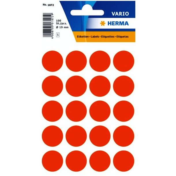 Herma Vario stickers - runde 19 - rd - 100 stk.