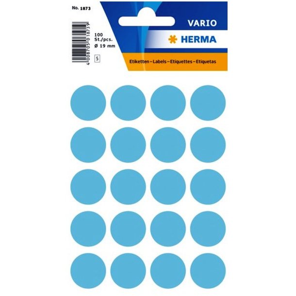 Herma Vario stickers - runde 19 - bl - 100 stk.