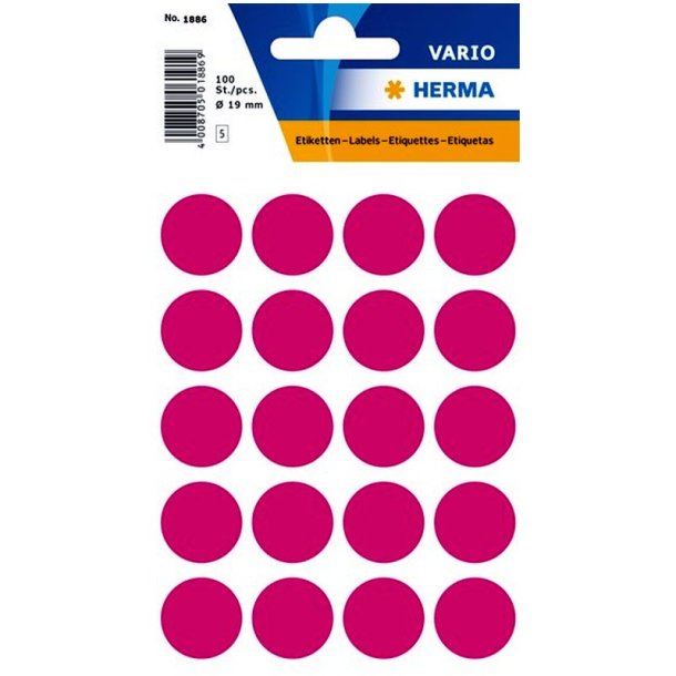 Herma Vario stickers - runde 19 - pink - 100 stk.