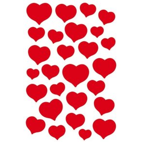 Herma Magic stickers - forskellige rde hjerter - 1 stk.