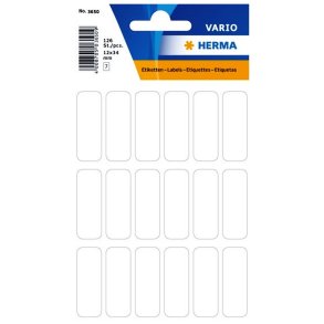 Herma etiketter - hvide p ark - 12,0mmx34,0mm - 126 etiketter - Permanent klbende
