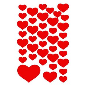 Herma Decor stickers - flotte sm rde hjerter - 3 stk.