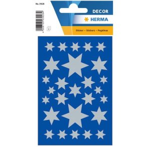 Herma Decor stickers - flotte stjerner - slv - 3 stk.