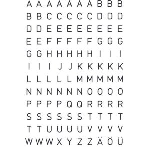 Herma bogstaver - A-Z - selvklbende - vejrbestandig - 5mm - sort - 2 ark - i alt 240 stickers