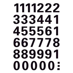 Herma tal - 0-9 - selvklbende - vejrbestandig - 15mm - sort - 1 ark - i alt 39 stickers