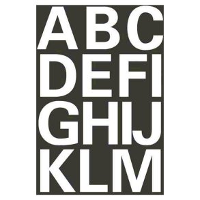 Herma bogstaver - A-Z - selvklbende - vejrbestandig - 25mm - hvid - 2 ark - i alt 28 stickers