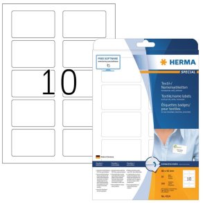 Herma navneetiketter - p A4 ark - 80x50mm - 200 etiketter - selvklbende tj navneskilte