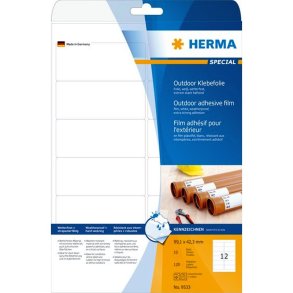 Herma etiketter - hvide p A4 - 99,1mmx42,3mm - 120 etiketter - ekstra strk folielabels