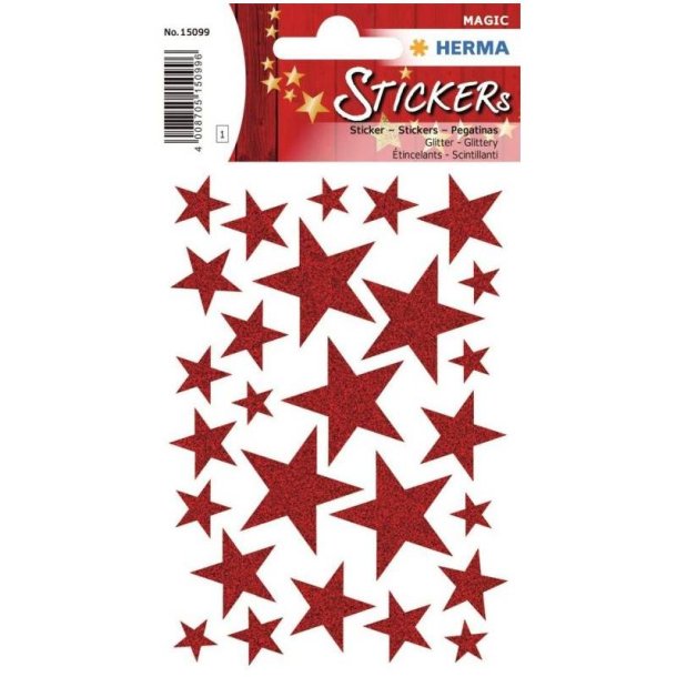 Herma Magic stickers - julestjerner - rd - 1 stk.