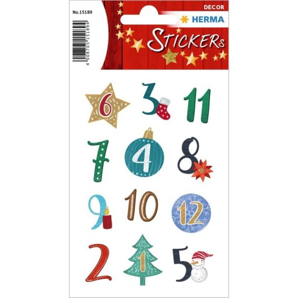 Herma stickers - Christmas - 1-24 julekalender - 2 stk.