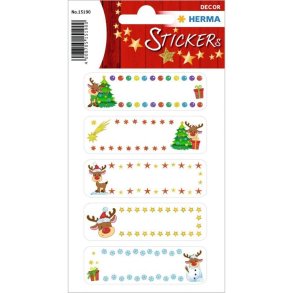Herma Decor stickers - julegaver etiket - Rudolf - 2 stk.