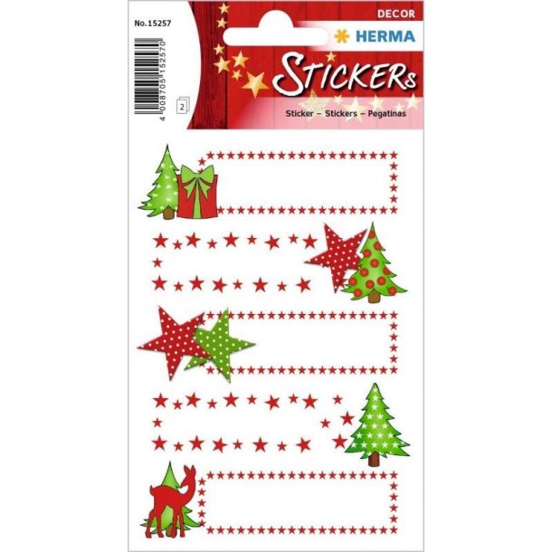 Herma Decor stickers - julegaver etiket - juletr - 2 stk.