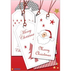 Herma Gavem�rker - Med Snor - Jul - 8x4cm - Motiv 2 - 6 Stk