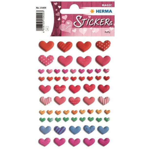 Herma Magic stickers - Valentines dag sm hjerter - 1 stk.