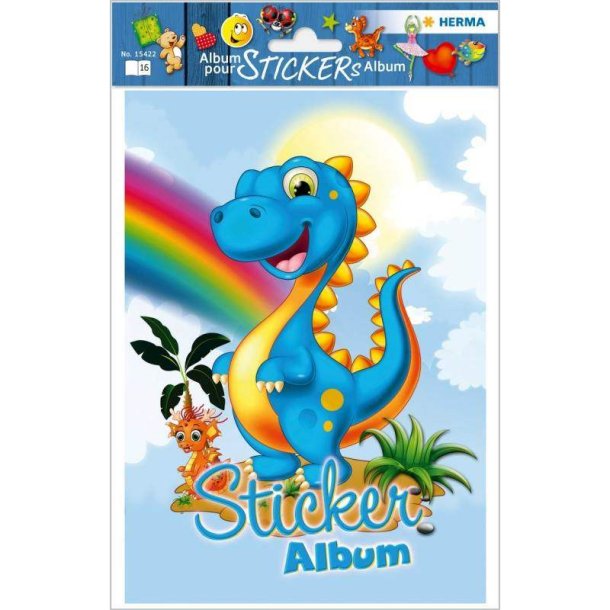 Herma album til klistermrker/stickers - Dino omslag - A5 med 16 blanke sider