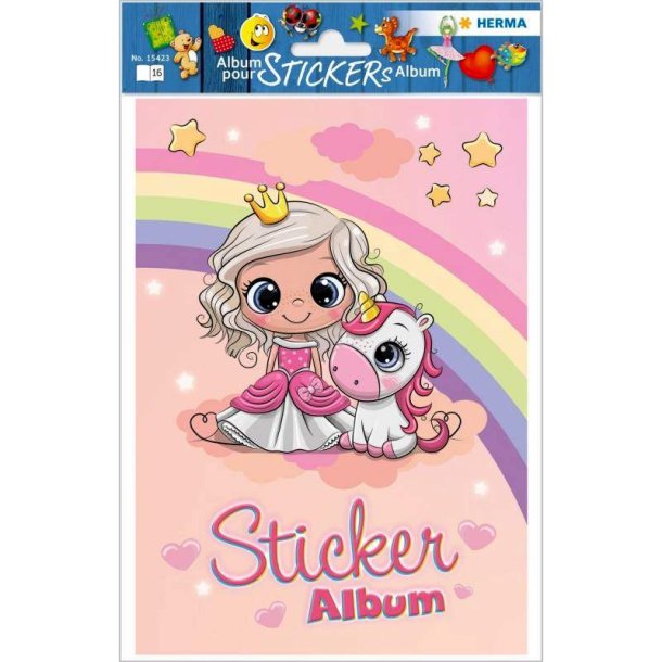 Herma album til klistermrker/stickers - prinsesse omslag - A5 med 16 blanke sider