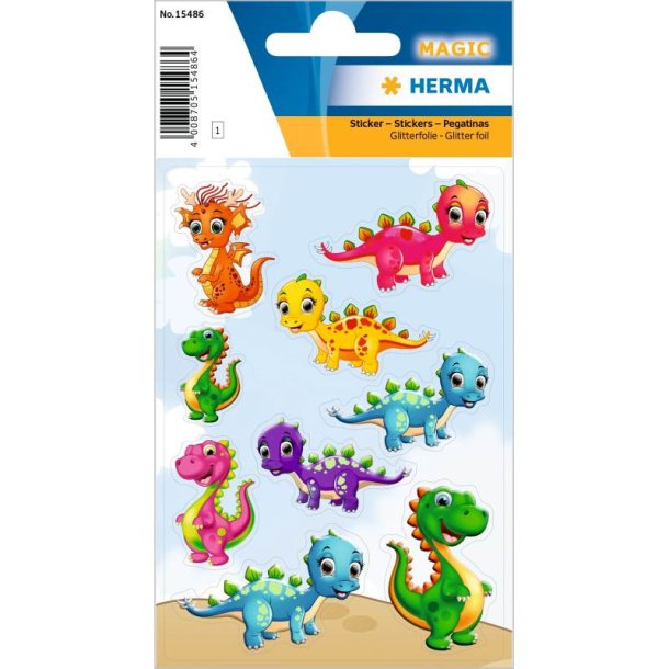 Herma Magic klistermrker/stickers - baby dinos folie - 1 stk.