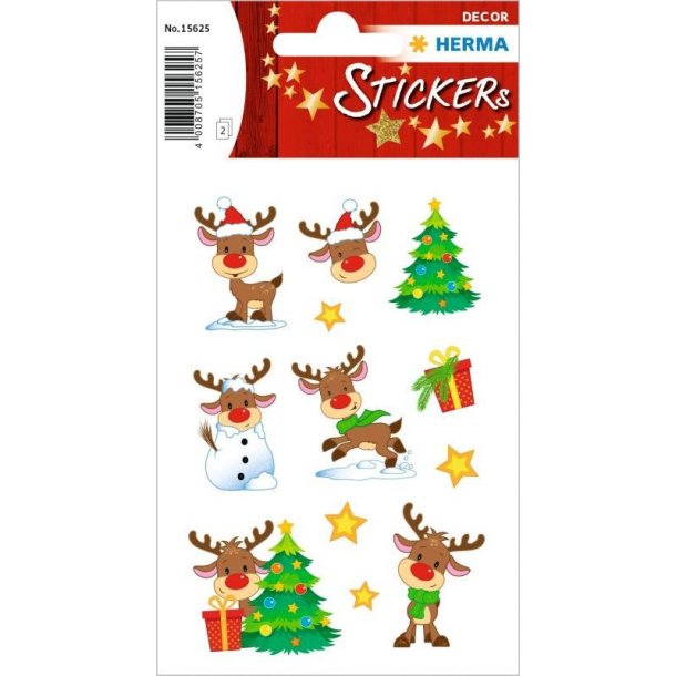 Herma Decor klistermrker/stickers - Rudolf - 2 stk.