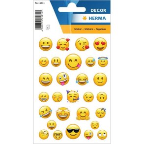 Herma Decor klistermrker/stickers - emojis - 3 stk.