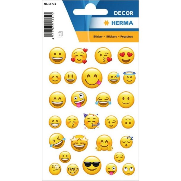 Herma Decor klistermrker/stickers - emojis - 3 stk.