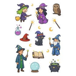 Herma Magic Klisterm�rker/Stickers - Hekse og Troldm�nd - 1 Ark