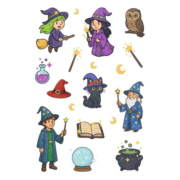Herma Magic Klisterm�rker/Stickers - Hekse og Troldm�nd - 1 Ark