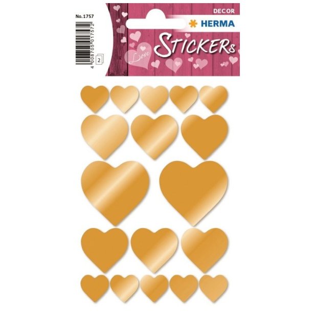 Herma Decor stickers - Valentines - Dag hjerter - guld - 2 stk.