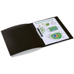 Herma A4 ringbind - Transparent Sort - 2 D-ringe - rygbredde 25mm