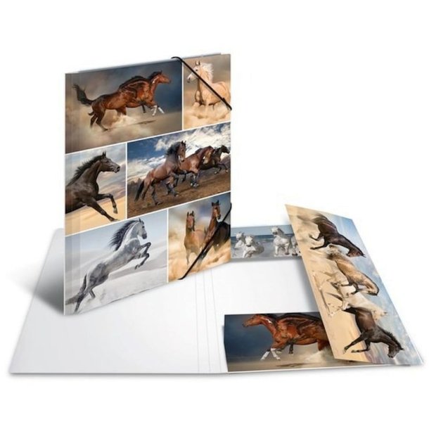Herma elastikmappe - pap - A4 - hest