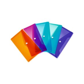 Herma kuvertmappe - 22x12cm - trend farver (orange, pink, lysebl�, turkis og lilla) - 5 stk.