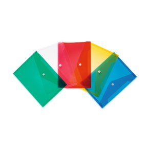 Herma kuvertmappe - 25x18cm - standard gennemsigtig farver (hvid, gul, gr�n, r�d, m�rkebl�) - 5 stk.