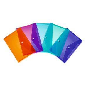 Herma kuvertmappe - 25x18cm - trend farver (orange, pink, lysebl�, turkis og lilla) - 5 stk.